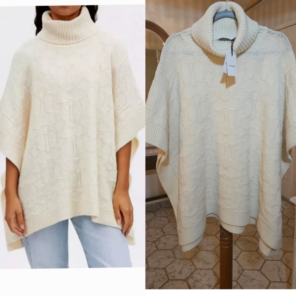 Coach Signature Wool Blend Poncho - Picture 1 of 8